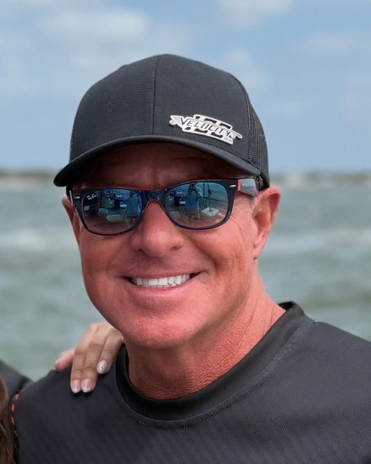 Velocity 100 Billet Logo Cap with snap back. Trucker-style hat.