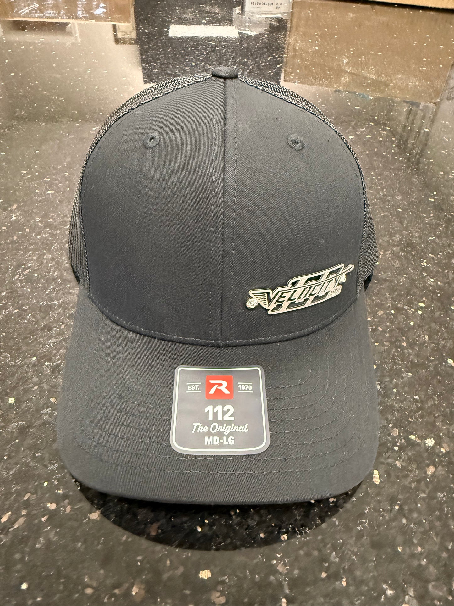 Velocity 100 Billet Logo Cap with snap back. Trucker-style hat.